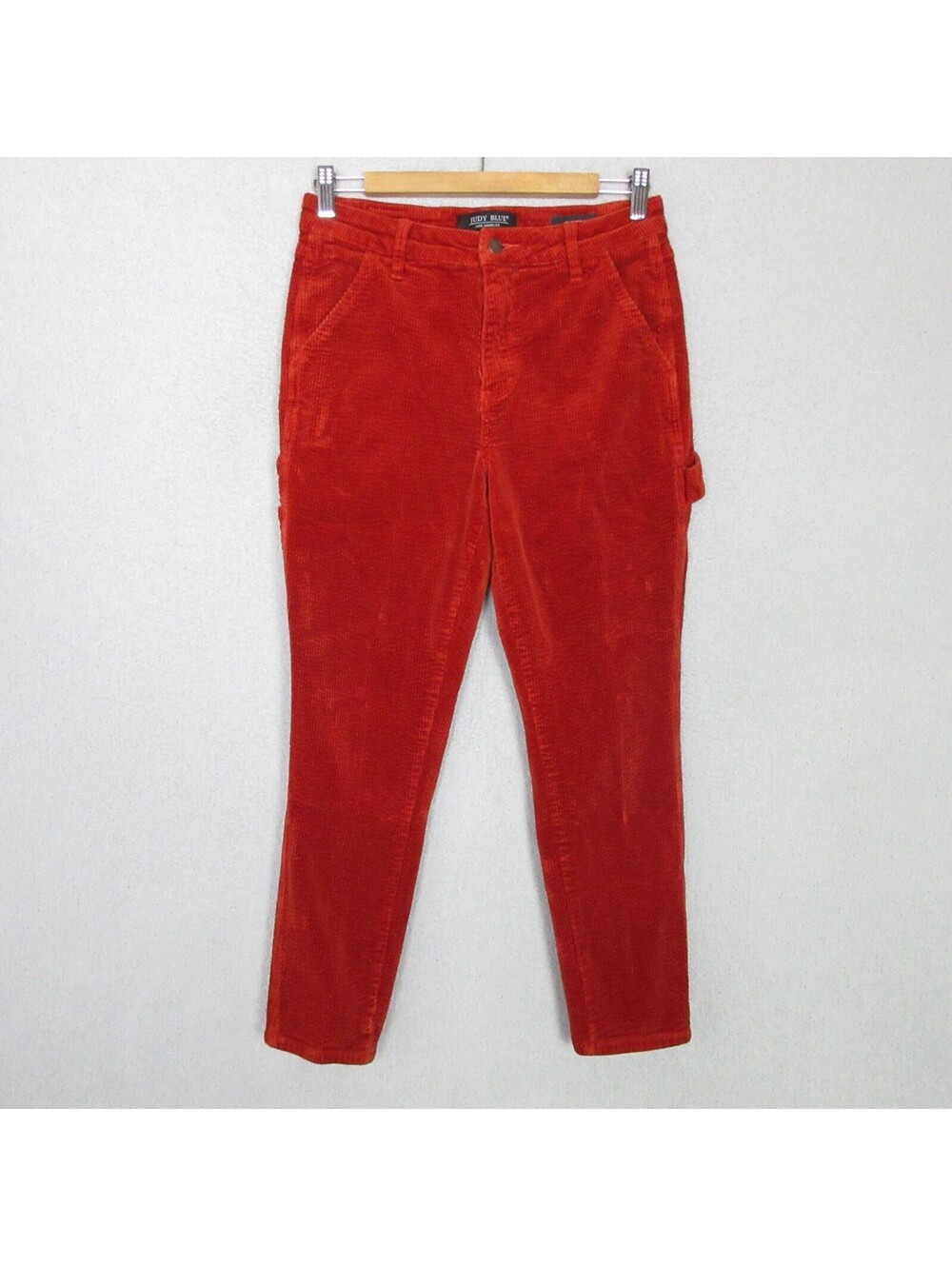 Judy Blue Pants Womens 26 Slim Fit Corduroy Carpenter Tapered Rust Stretch 30x26